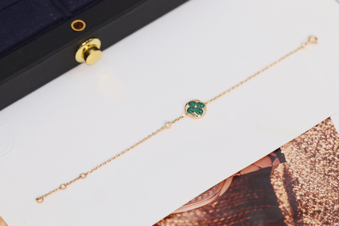 ¡®lume Jewelry¡¯STAR AND SUN 4 MOTIF PINK GOLD MALACHITE BRACELET