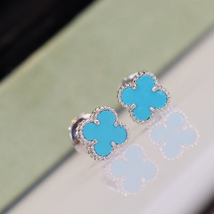 ¡®lume Jewelry¡¯CLOVER MINI TURQUOISE SILVER STUD EARRINGS