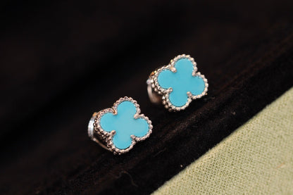 ¡®lume Jewelry¡¯CLOVER MINI TURQUOISE SILVER STUD EARRINGS
