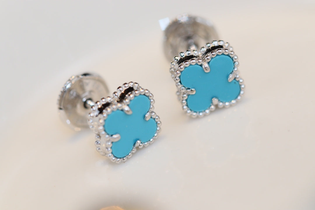 ¡®lume Jewelry¡¯CLOVER MINI TURQUOISE SILVER STUD EARRINGS