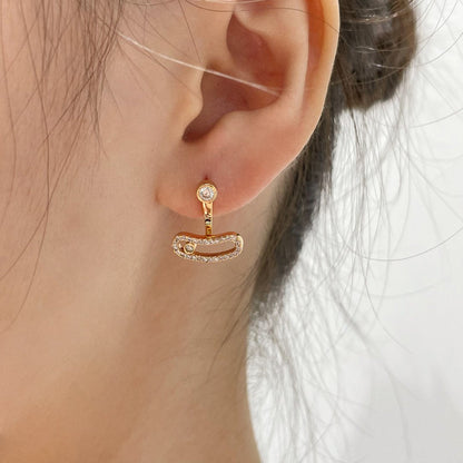 [lume Jewelry]MOVE UNO PINK GOLD DIAMOND EARRINGS