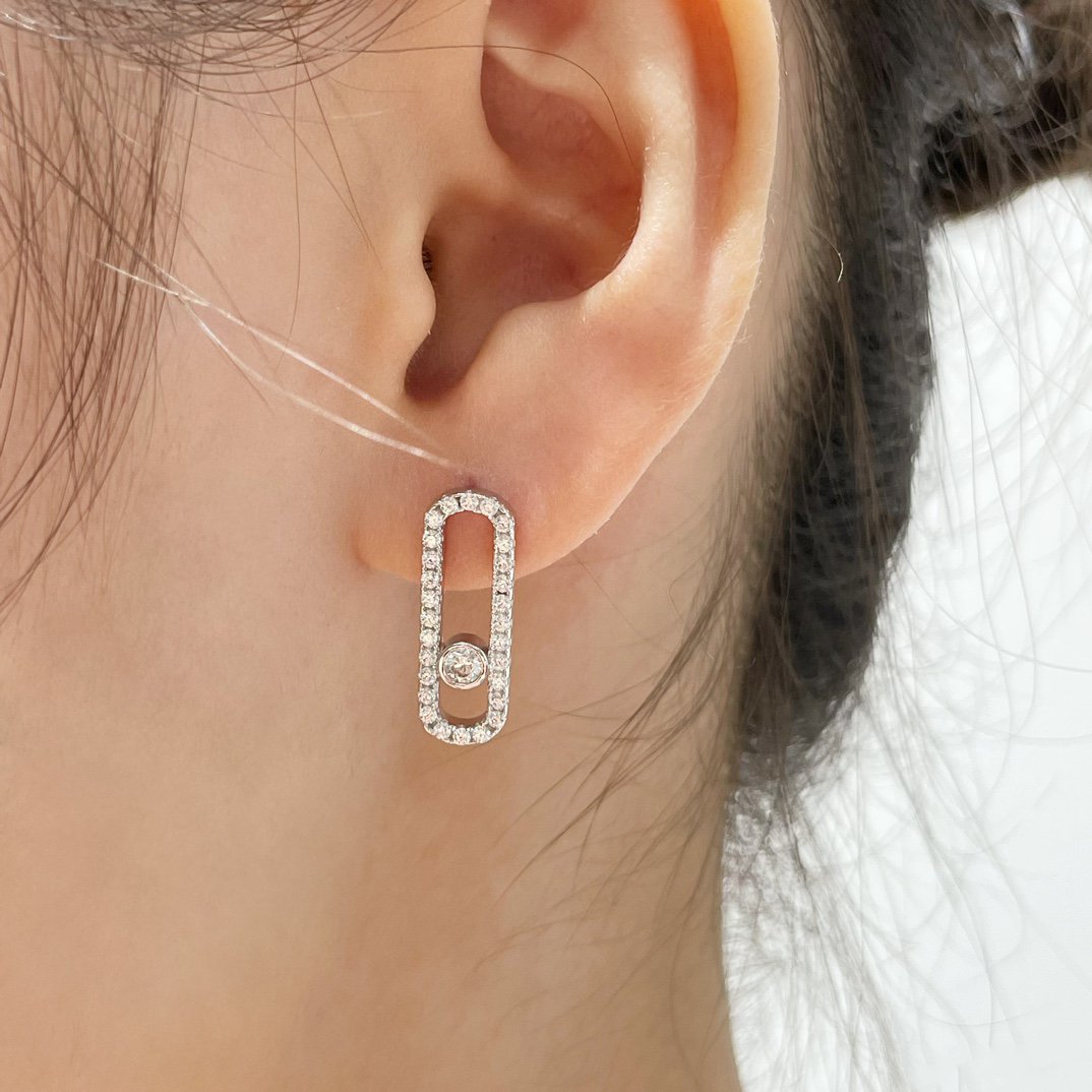 [lume Jewelry]MOVE UNO STUD DIAMOND PAVED EARRINGS