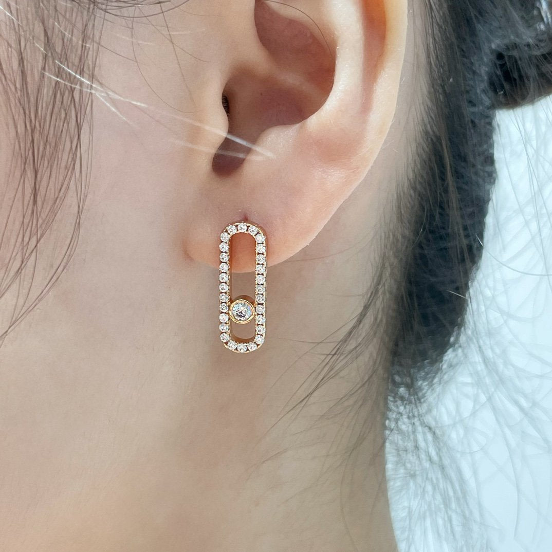 [lume Jewelry]MOVE UNO STUD DIAMOND PAVED EARRINGS