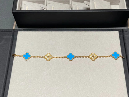 [lume Jewelry]New CLOVER 5 MOTIF BLUE AGATE BRACELET COLLECTION