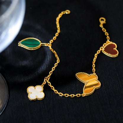 ¡®lume Jewelry¡¯LUCKY SPRING 5 MOTIF GOLD BRACELET