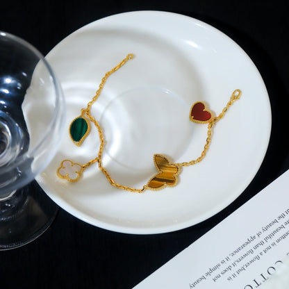 ¡®lume Jewelry¡¯LUCKY SPRING 5 MOTIF GOLD BRACELET
