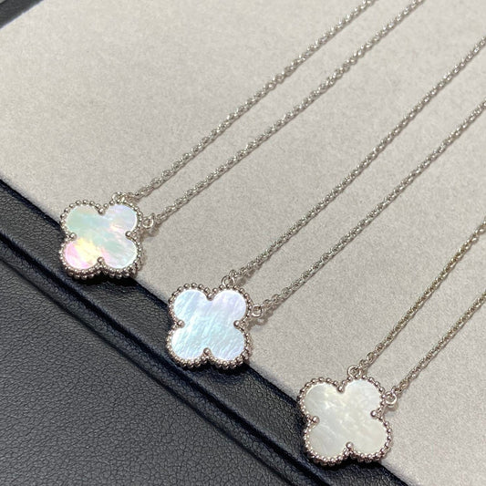 ¡®lume Jewelry¡¯CLOVER MEDIUM SILVER WHITE MOP NECKLACE