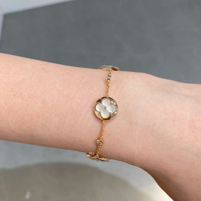 ¡®lume Jewelry¡¯STAR AND SUN 4 MOTIF WHITE MOP PINK GOLD BRACELET
