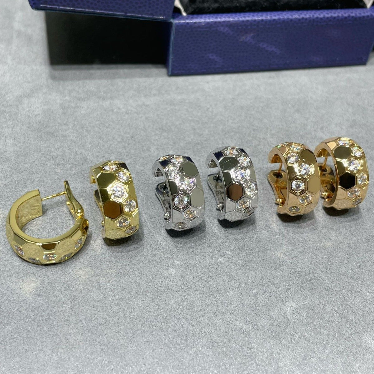 ¡®lume Jewelry¡¯BEE LOVE DIAMOND HOOP EARRINGS