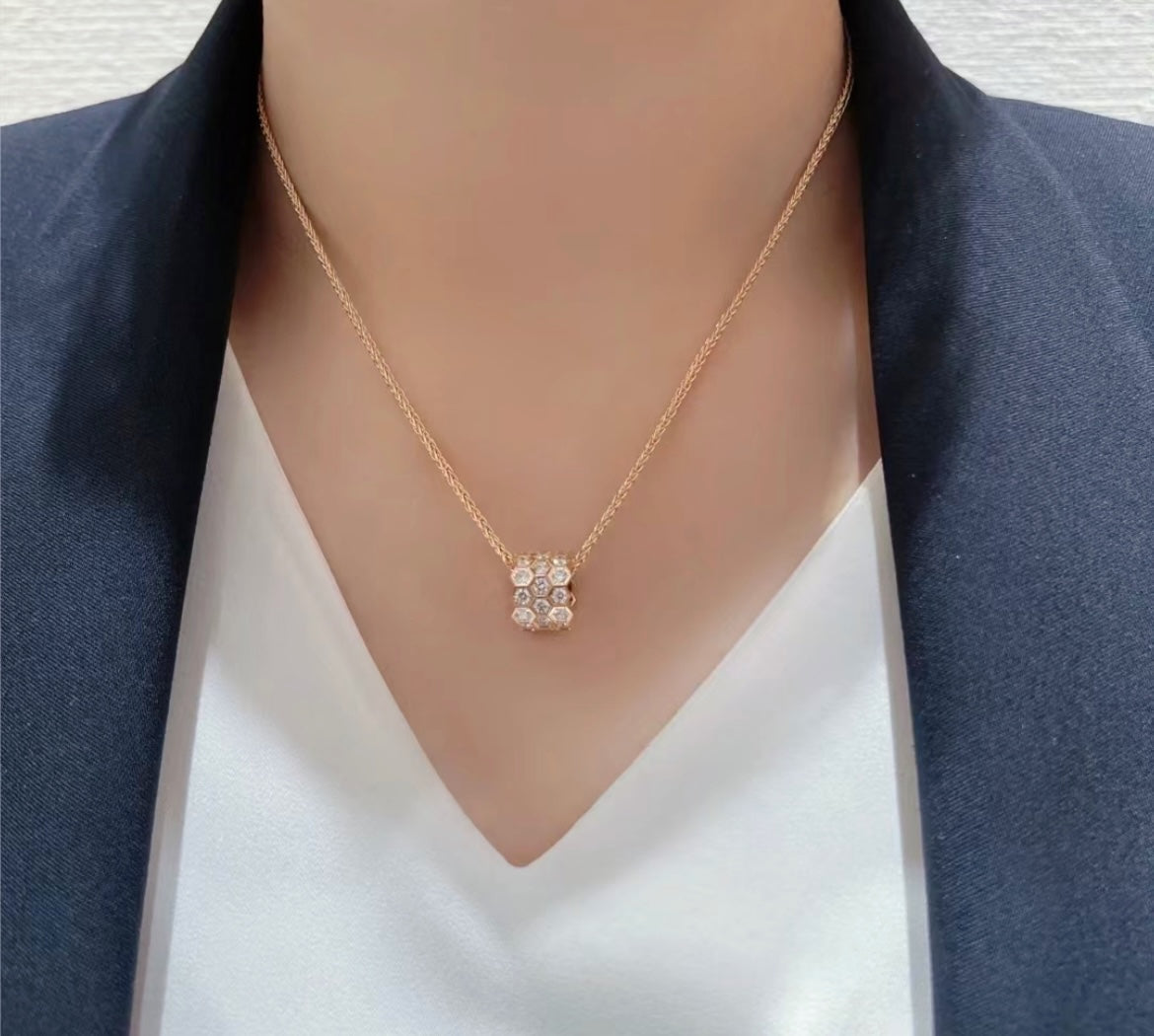 ¡®lume Jewelry¡¯BEE LOVE DIAMOND PAVED 3 ROW NECKLACE