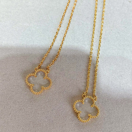 ¡®lume Jewelry¡¯CLOVER ROCK CRYSTAL ROSE GOLD NECKLACE