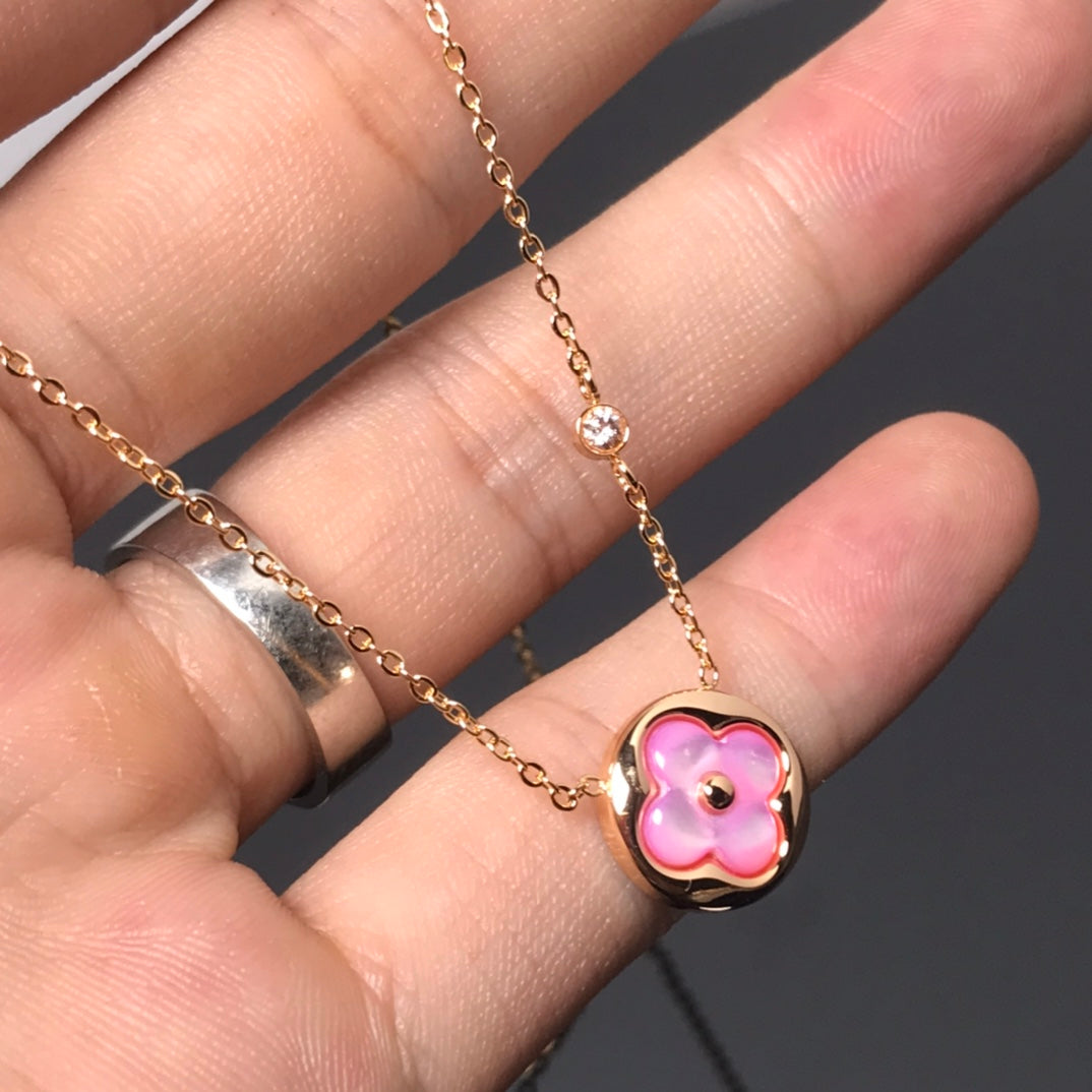 ¡®lume Jewelry¡¯COLOR BLOSSOM PINK MOP SUN GOLD NECKLACE