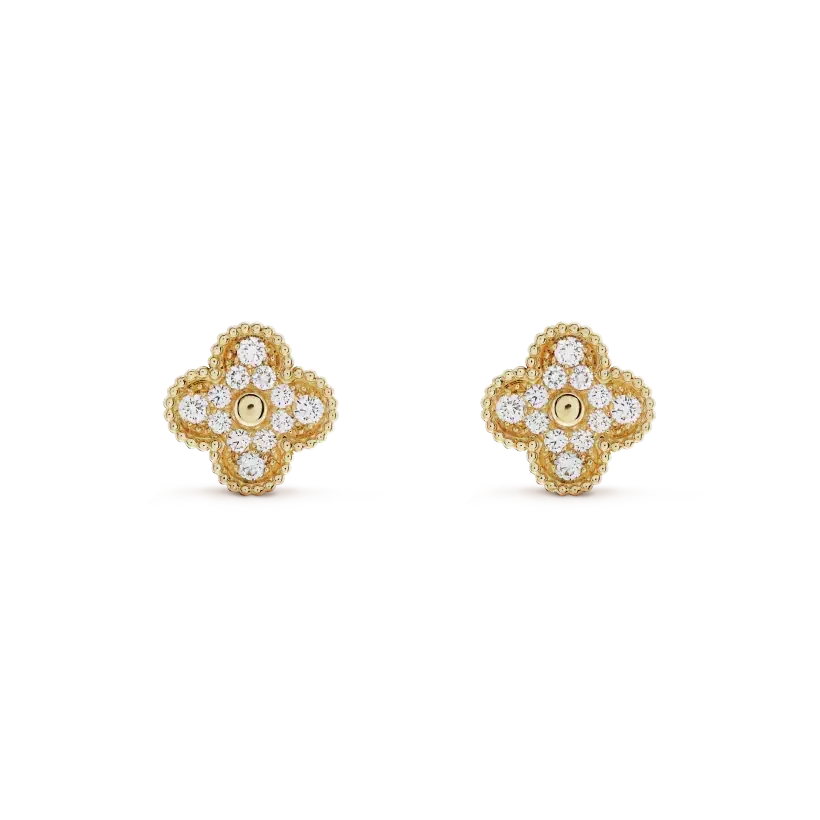 ¡®lume Jewelry¡¯CLOVER MEDIUM 1 MOTIFS FUll DIAMOND EARRINGS