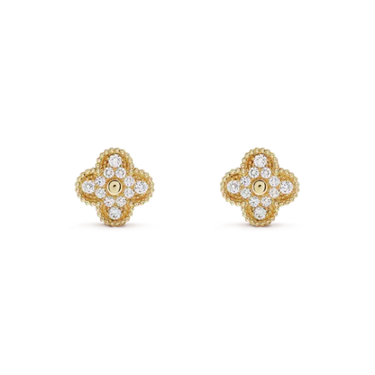 ¡®lume Jewelry¡¯CLOVER MEDIUM 1 MOTIFS FUll DIAMOND EARRINGS
