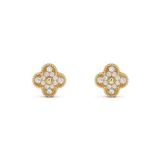 ¡®lume Jewelry¡¯CLOVER MEDIUM 1 MOTIFS FUll DIAMOND EARRINGS