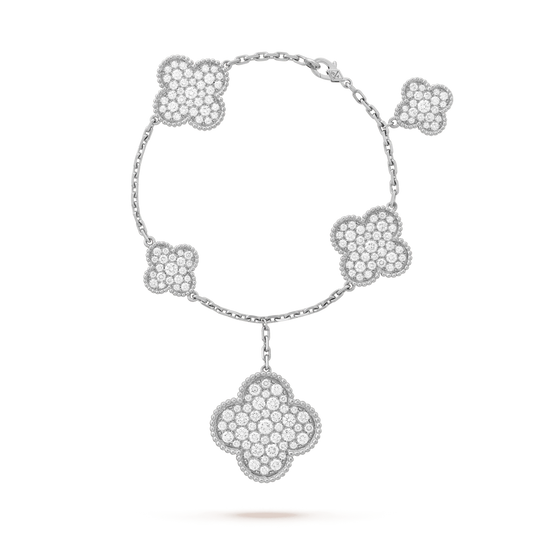 ¡®lume Jewelry¡¯CLOVER 6 MOTIFS SILVER DIAMOND BRACELET