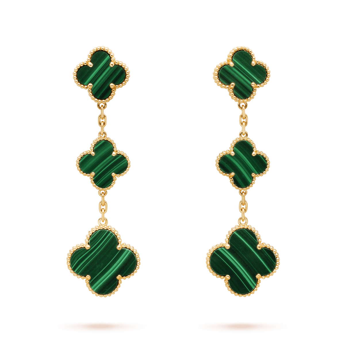 ¡®lume Jewelry¡¯CLOVER MALACHITE 3 MOTIFS GOLD