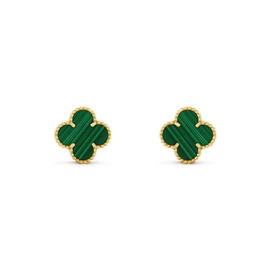 ¡®lume Jewelry¡¯CLOVER MEDIUM 1 MOTIFS MALACHITE  EARRINGS