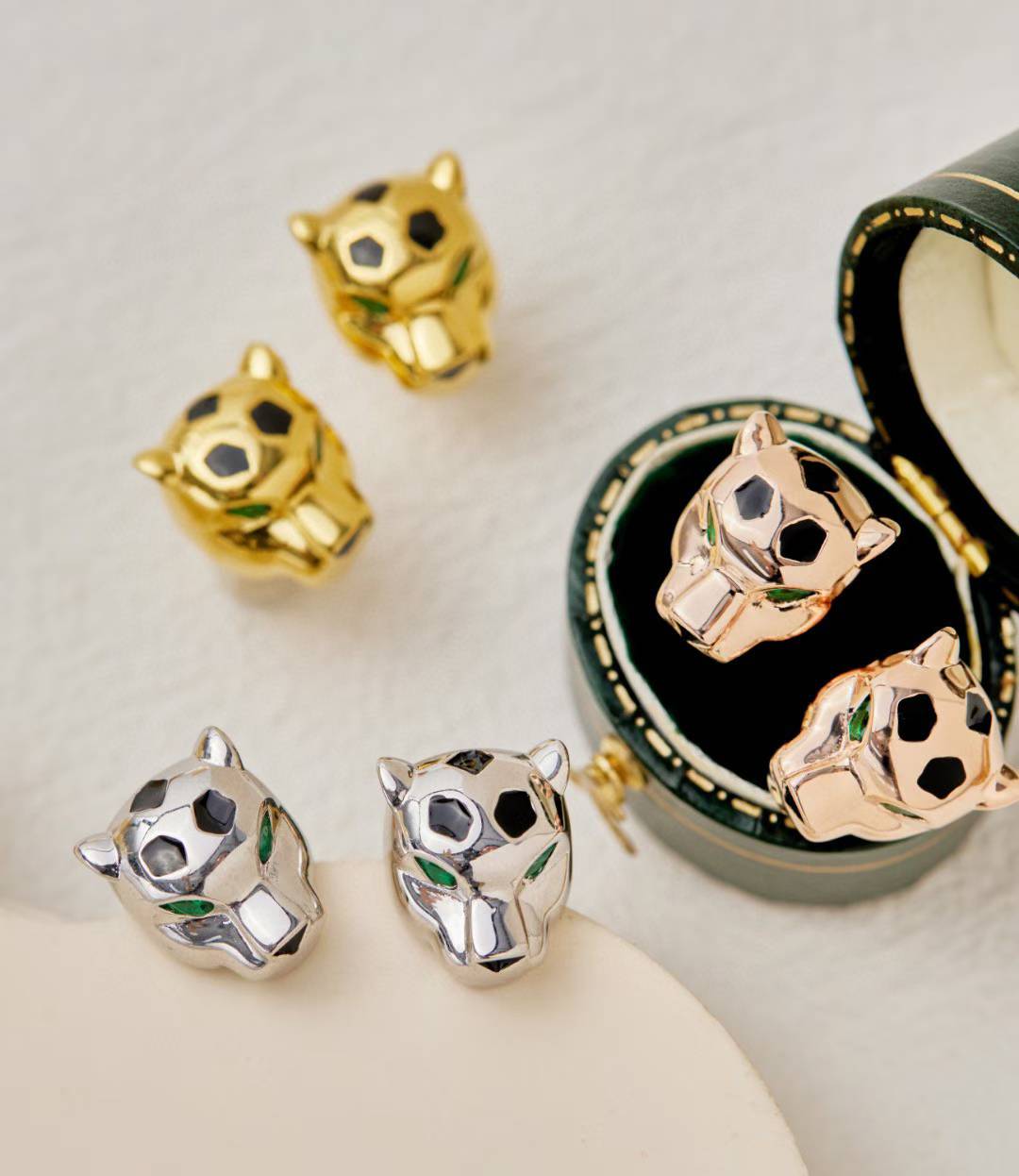 [lume Jewelry] CHRRTAH-PRINT STUD EARRINGS, THREE COLORS