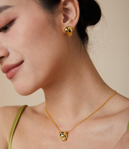 [lume Jewelry] CHRRTAH-PRINT STUD EARRINGS, THREE COLORS