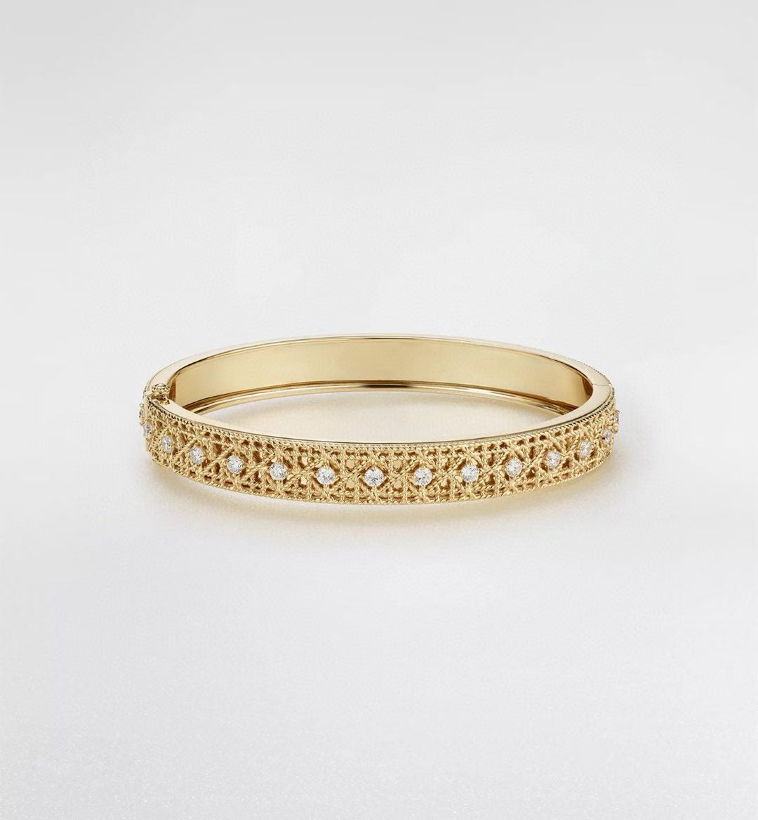 [lume Jewelry] 2026 WOVEN-PATTERN BRACELET SET WITH FULL DIAMOND INLAY THREE-COLORS