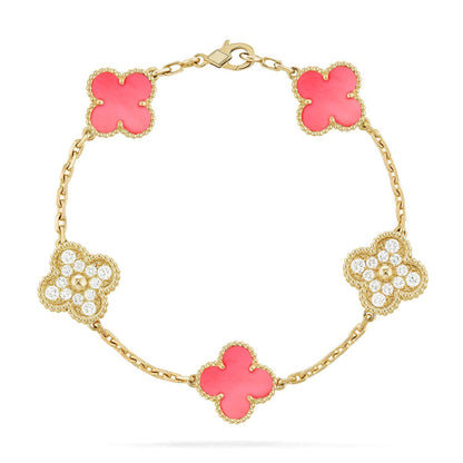 [lume Jewelry]New  CLOVER 5 MOTIFS  PINK MOP BRACELET COLLECTION