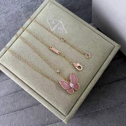 [lume Jewelry] Pink Butterfly Necklace