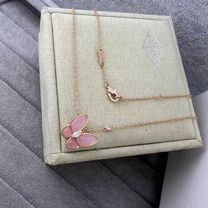 [lume Jewelry] Pink Butterfly Necklace