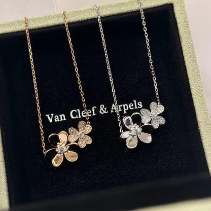 [lume Jewelry] Two Flowers & Clover Choker