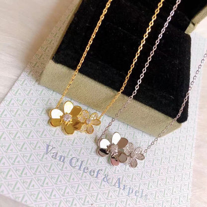 [lume Jewelry] Two Flowers & Clover Choker