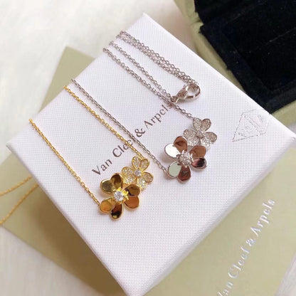 [lume Jewelry] Two Flowers & Clover Choker