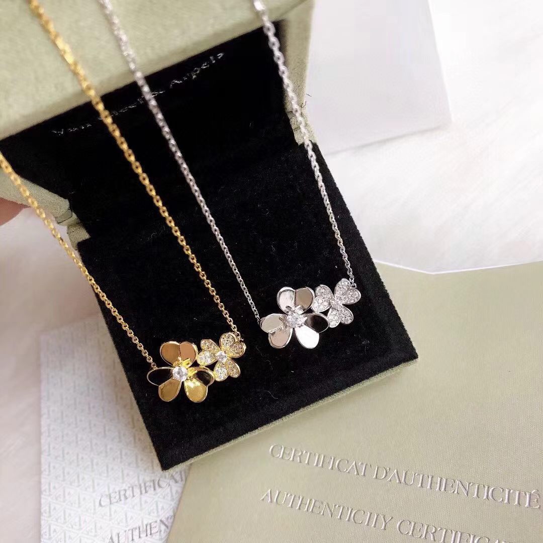 [lume Jewelry] Two Flowers & Clover Choker