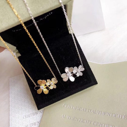 [lume Jewelry] Two Flowers & Clover Choker