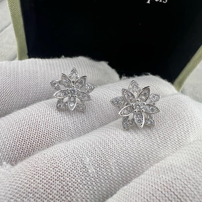 [lume Jewelry] Full Diamond Hollow Lotus Necklace Set