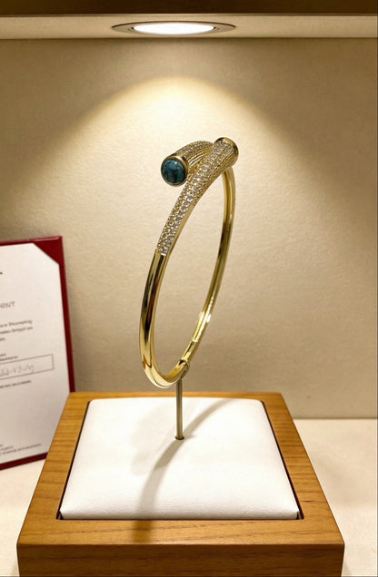 [lume Jewelry] Partially Set Diamond Bangle