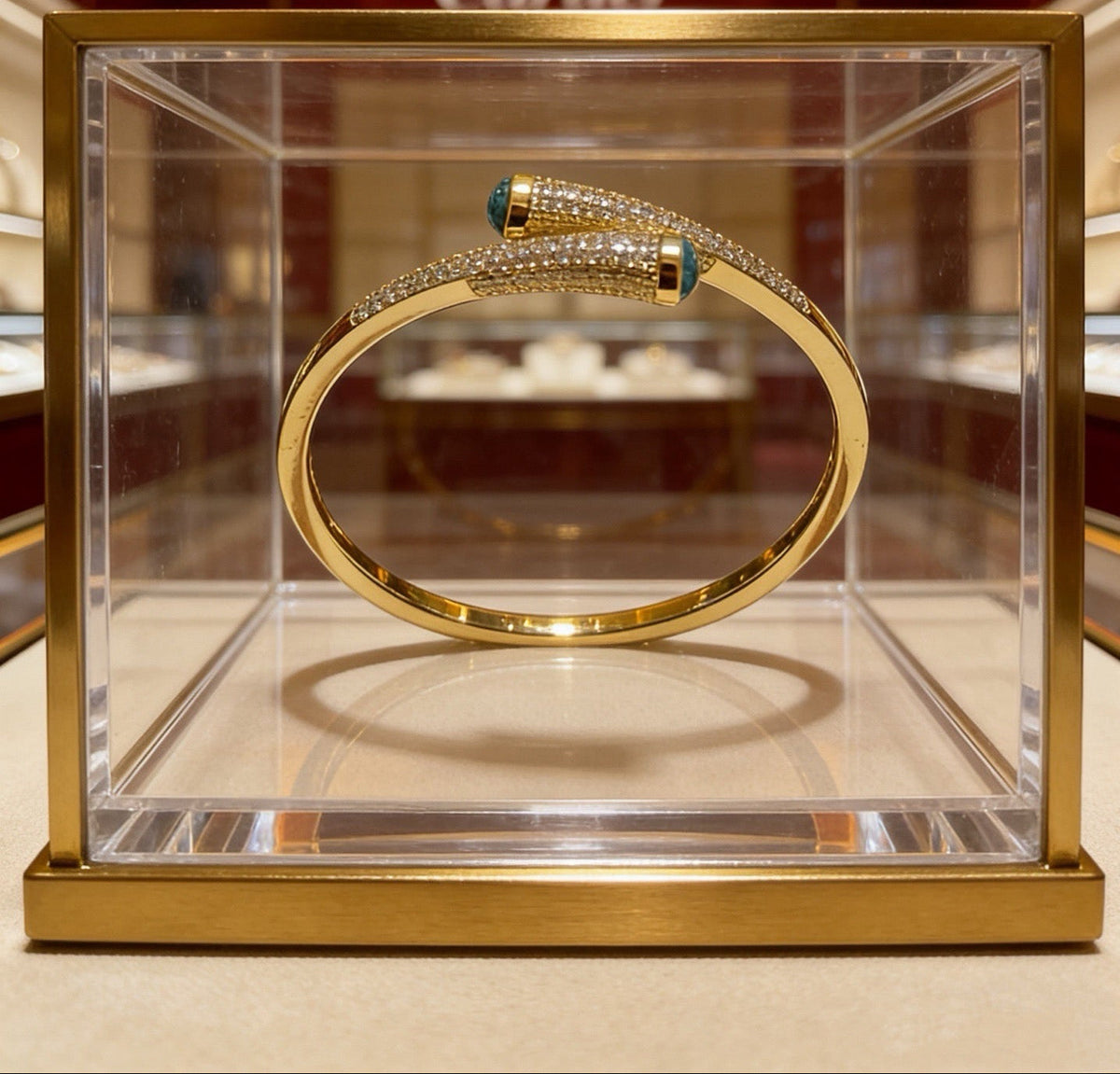 [lume Jewelry] Partially Set Diamond Bangle