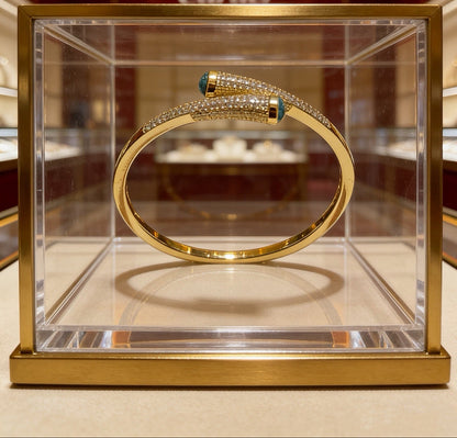 [lume Jewelry] Partially Set Diamond Bangle