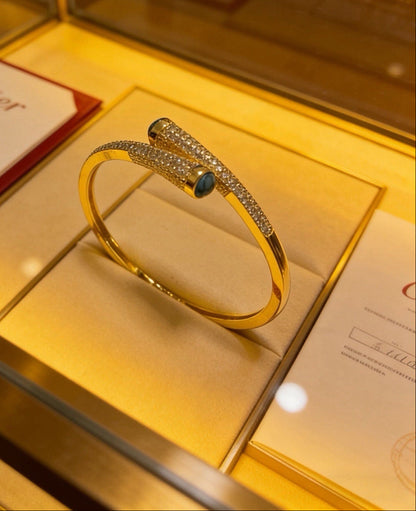 [lume Jewelry] Partially Set Diamond Bangle