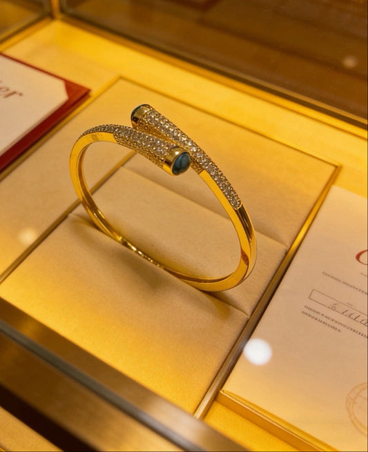 [lume Jewelry] Partially Set Diamond Bangle