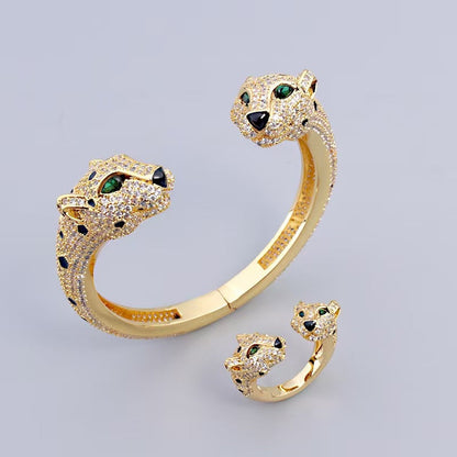 [lume Jewelry] Full Diamond Panther Bangle & Ring