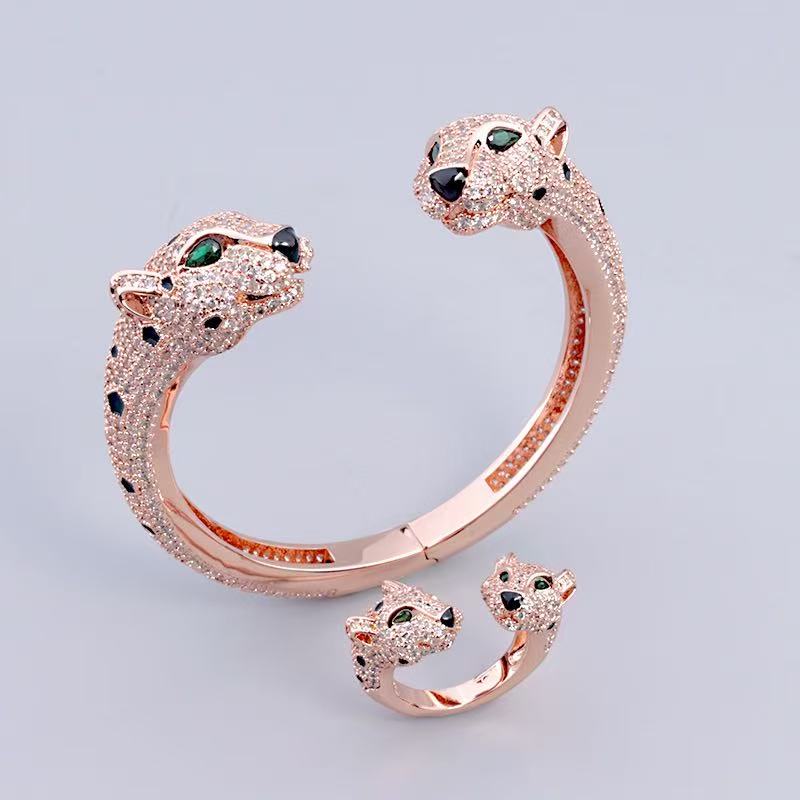[lume Jewelry] Full Diamond Panther Bangle & Ring