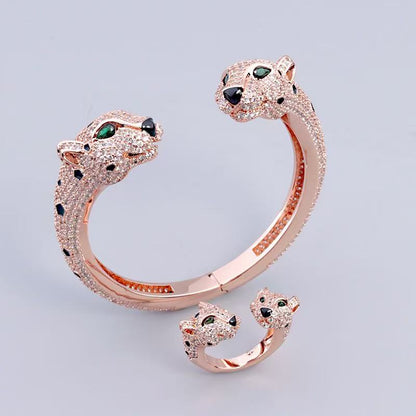 [lume Jewelry] Full Diamond Panther Bangle & Ring