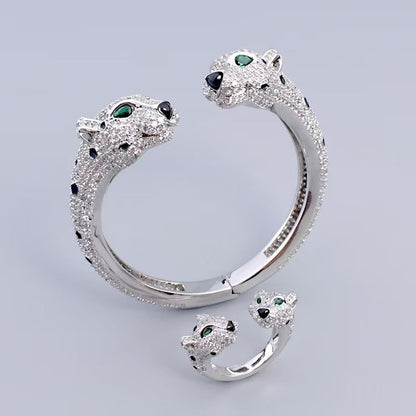 [lume Jewelry] Full Diamond Panther Bangle & Ring