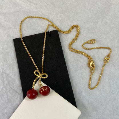 [lume Jewelry]Red Cherry Necklace