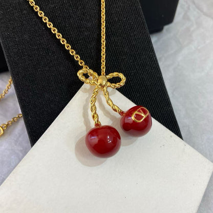 [lume Jewelry]Red Cherry Necklace