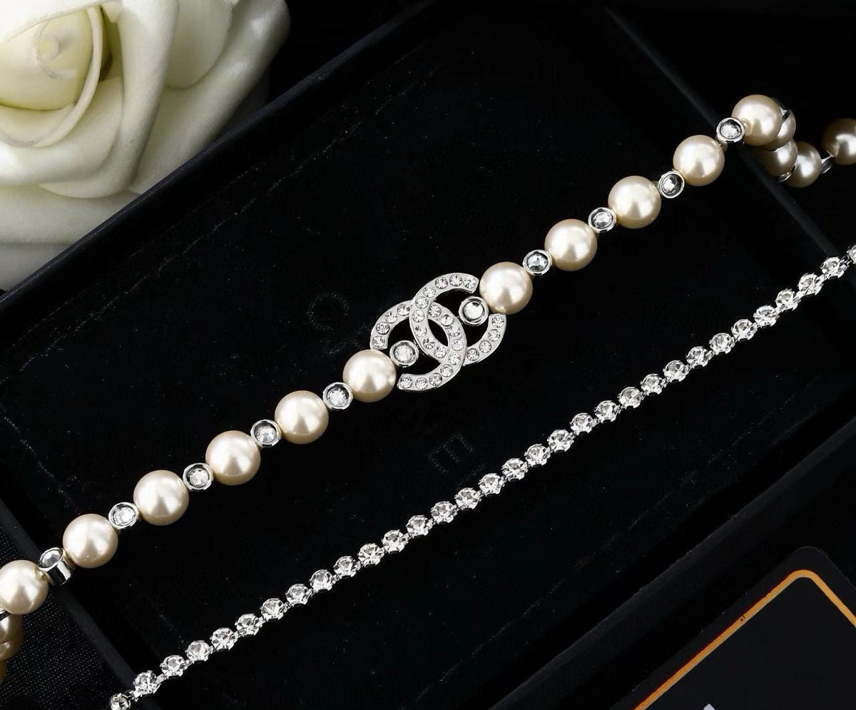 [lume Jewelry]Double C Pearl Waist Chain