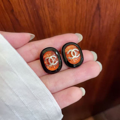 [lume Jewelry]Amber & Glass Stud Earrings