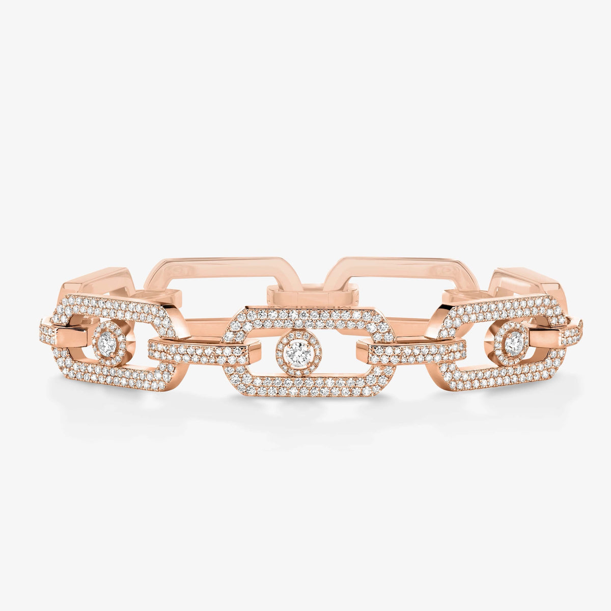 [lume Jewelry]Large Full Diamond Unisex Sliding Bracelet with Moissanite