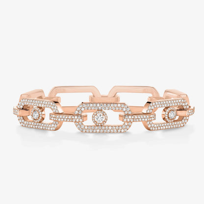 [lume Jewelry]Large Full Diamond Unisex Sliding Bracelet with Moissanite
