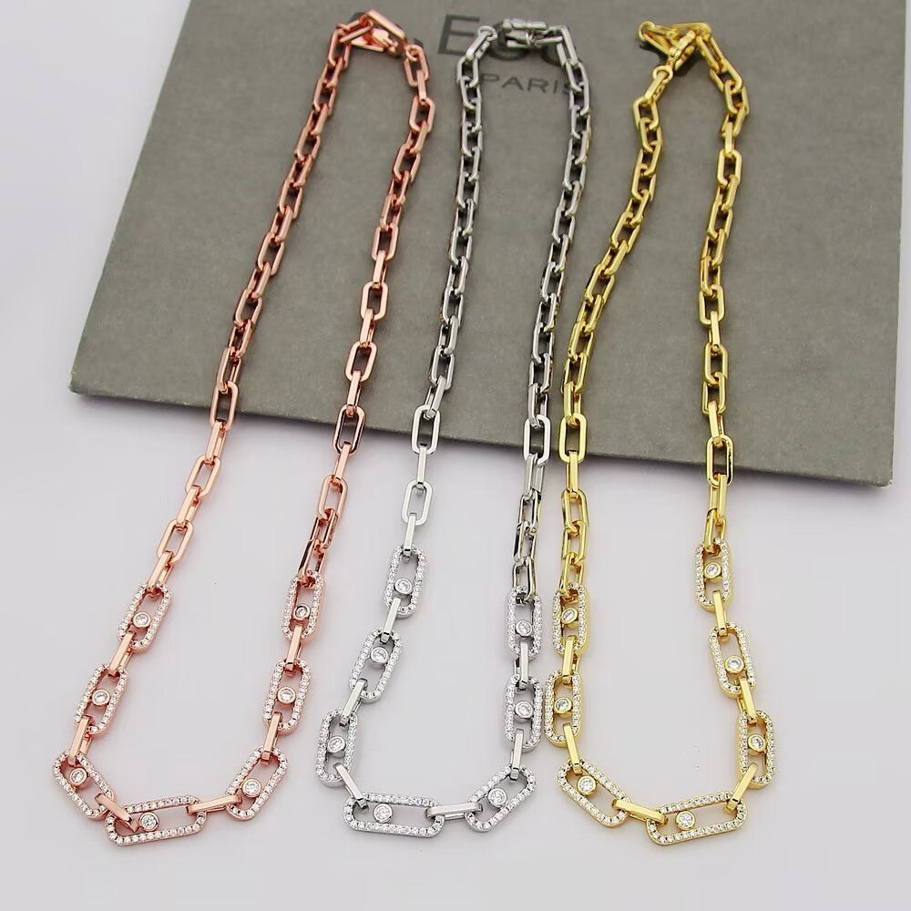 [lume Jewelry]Move Link Pave Diamond Necklace